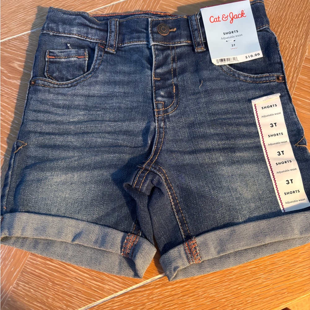 Cat & Jack Blue Denim Shorts with Rolled Hem